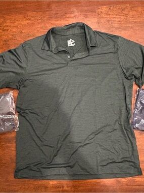 Pack of 3 Men's Short-Sleeve Polo Shirt - Green/Gray